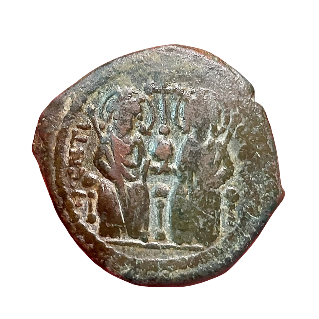 Byzantine Empire AE Follis of Justin II (AD 565–578)