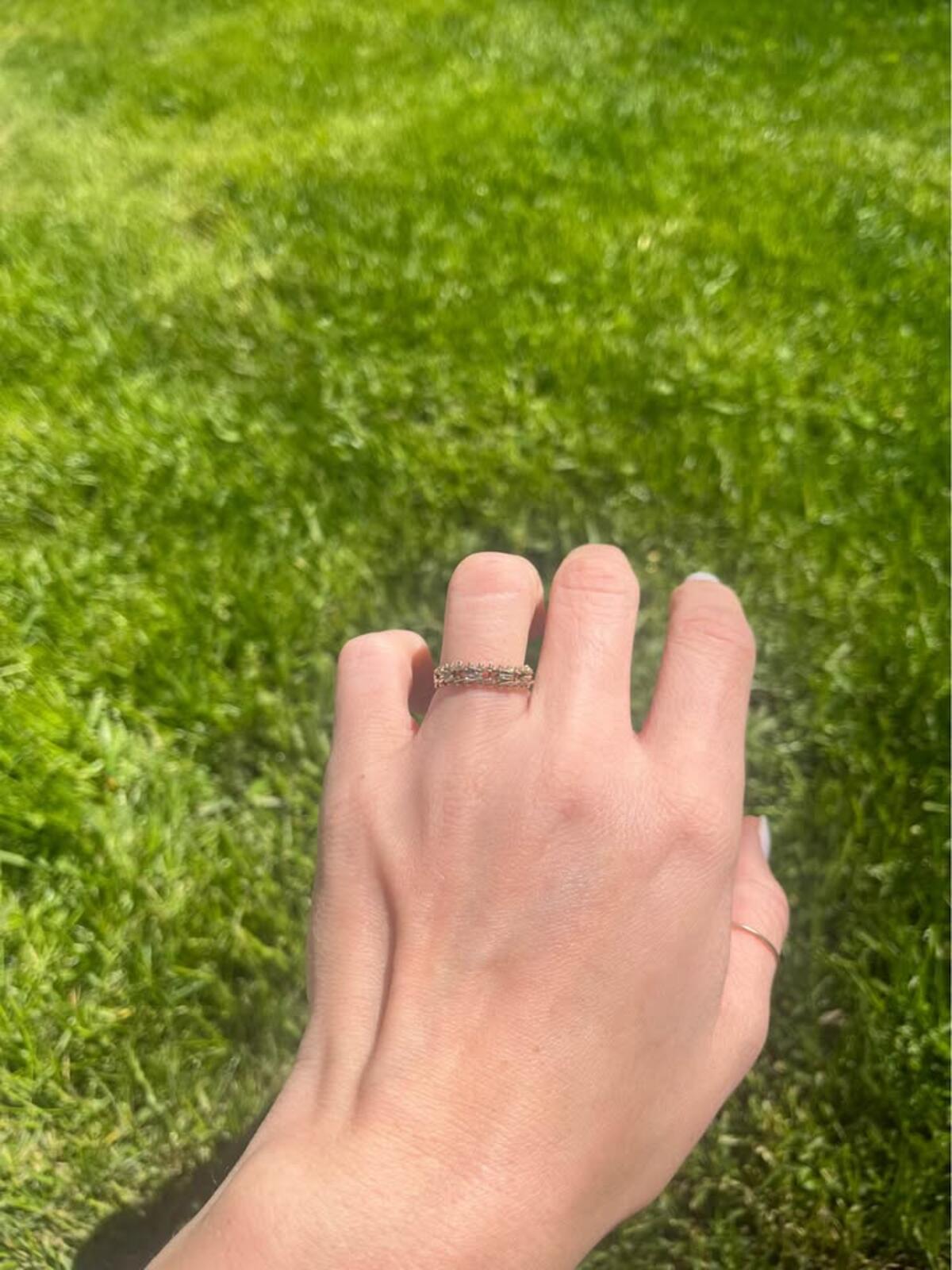 Vintage 14k Gold Chain Ring - Size 6.5 - 2.36g