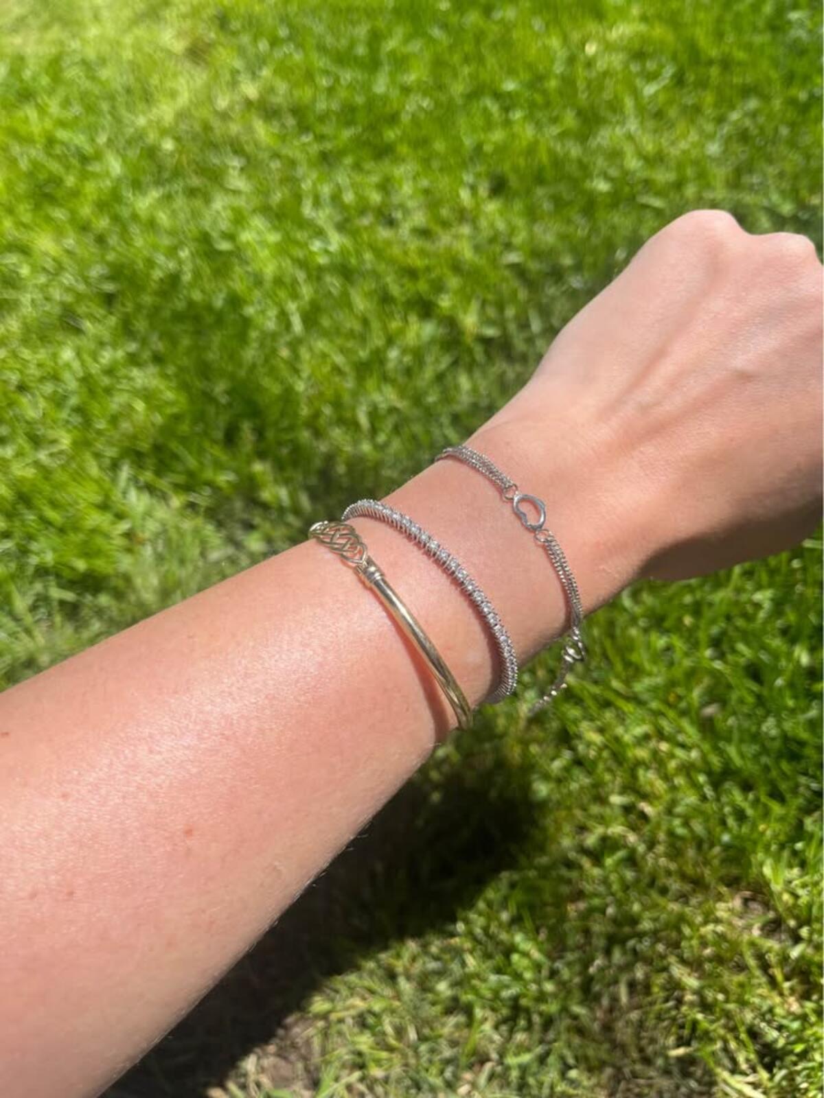 Dainty 925 Sterling Silver Heart Station Bracelet