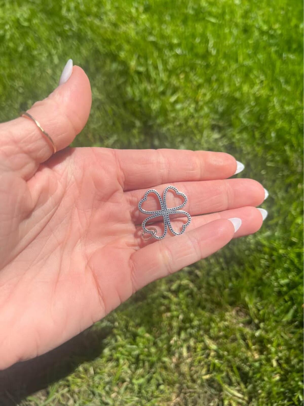 Vintage 925 Sterling Silver + CZ Shamrock Pendant