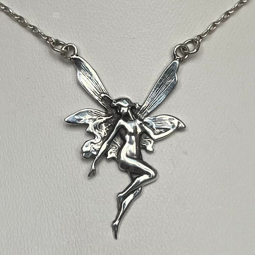 Vintage Sterling Silver Winged Fairy Necklace – Jill & The Gems