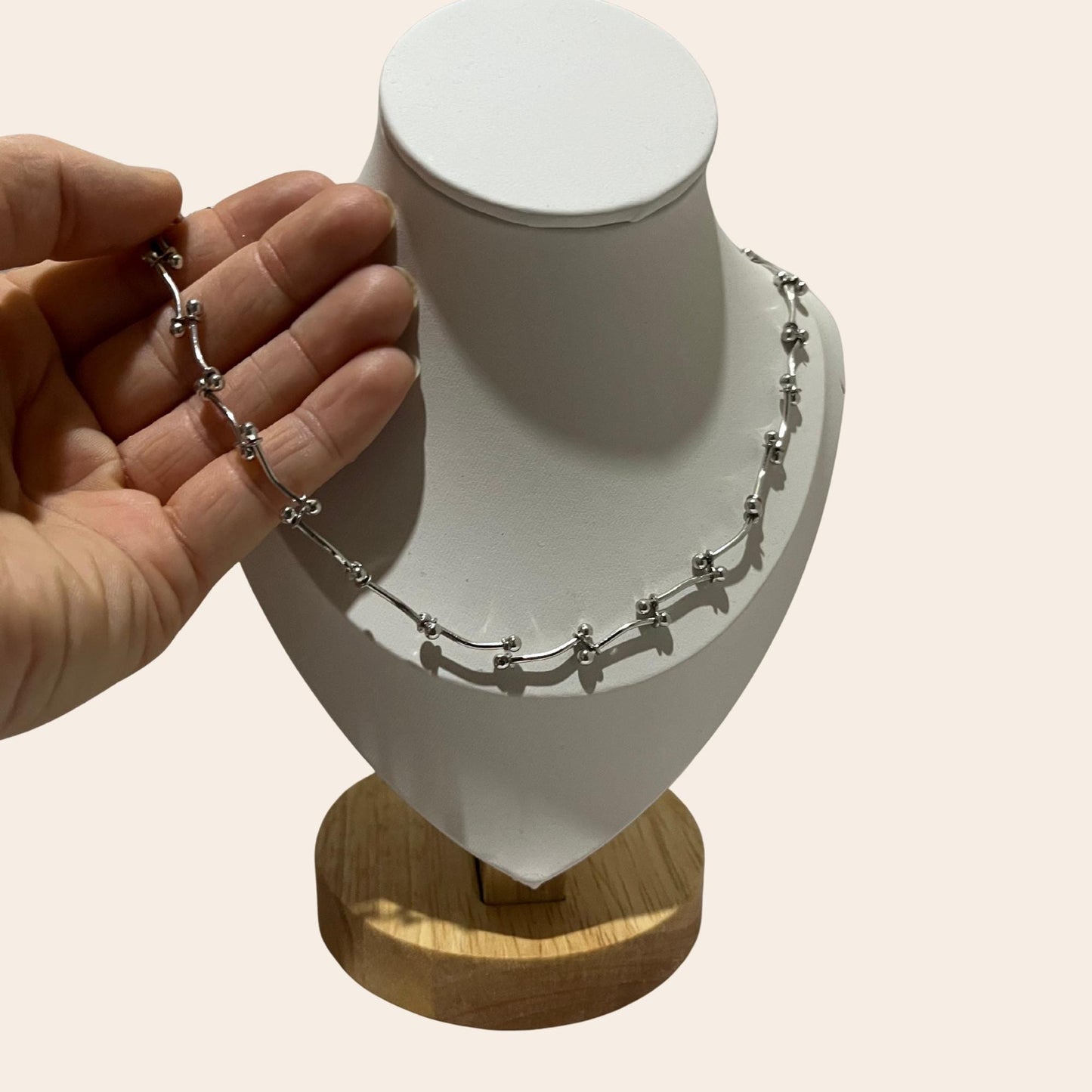 Vintage 925 Silver Industrial Link Necklace 16"