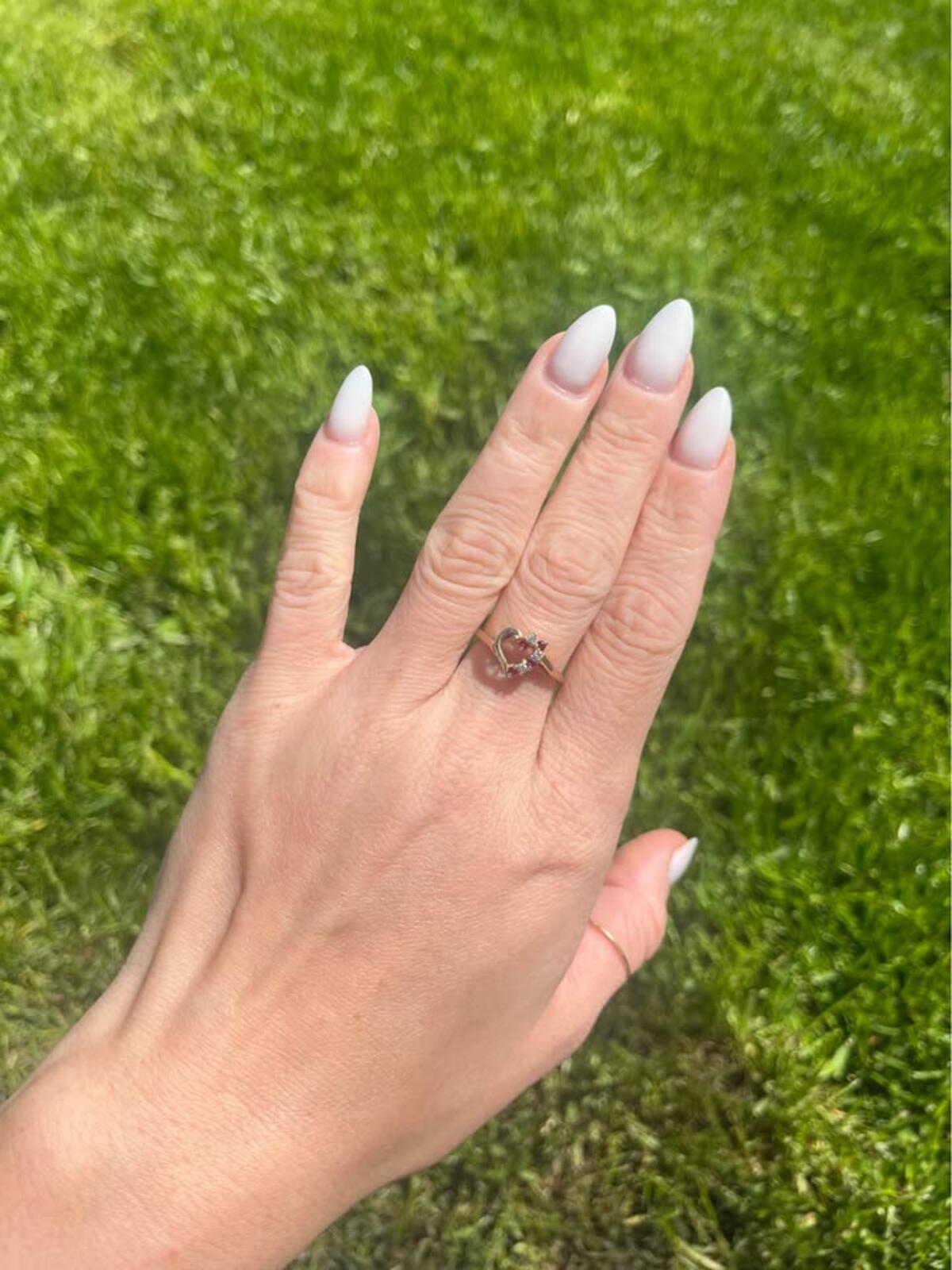 Vintage 10k Yellow Gold + CZ Heart Ring - Size 6.75