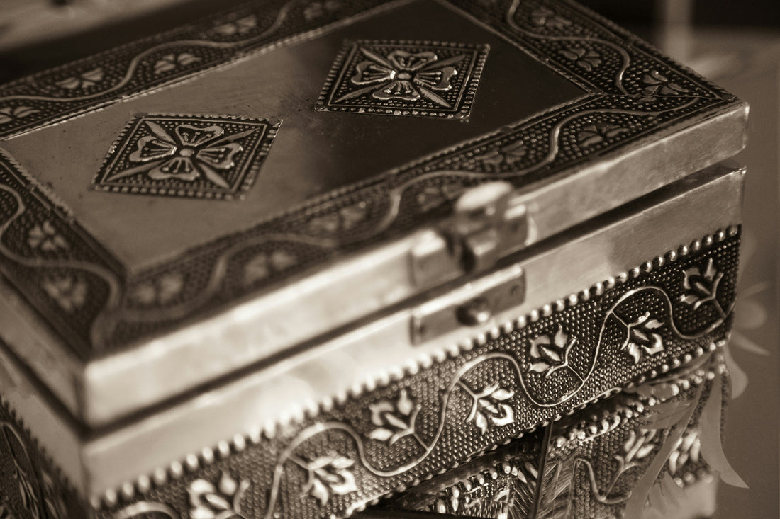 understanding jewelry hallmarks silver box with ornate floral details