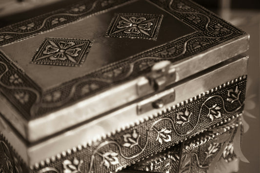 understanding jewelry hallmarks silver box with ornate floral details