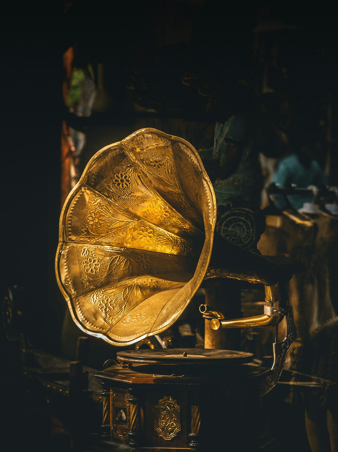 brass musical record player