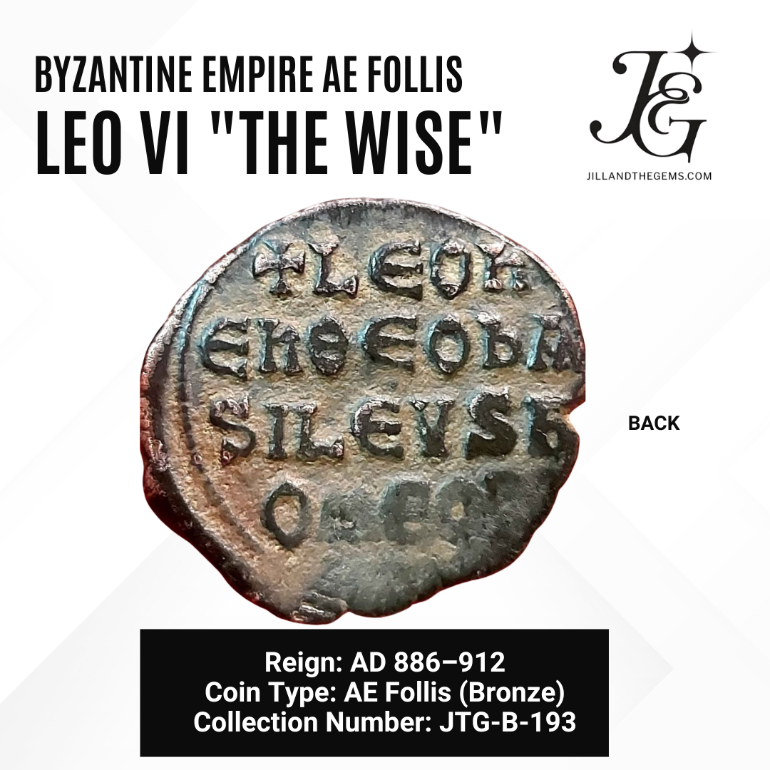 Byzantine Empire AE Follis of Leo VI "The Wise" (AD 886–912)