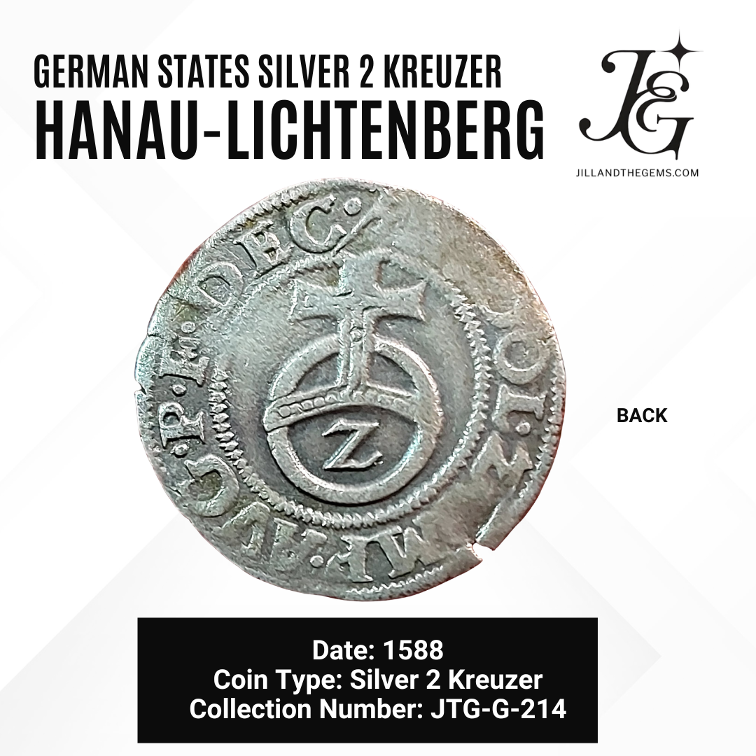 German States Silver 2 Kreuzer of Hanau-Lichtenberg (1588)