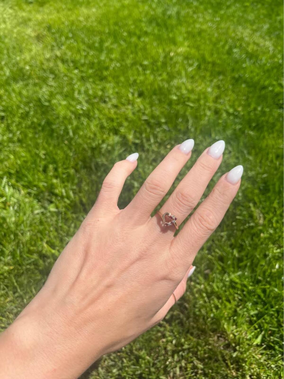 Vintage 10k Yellow Gold + CZ Heart Ring - Size 6.75