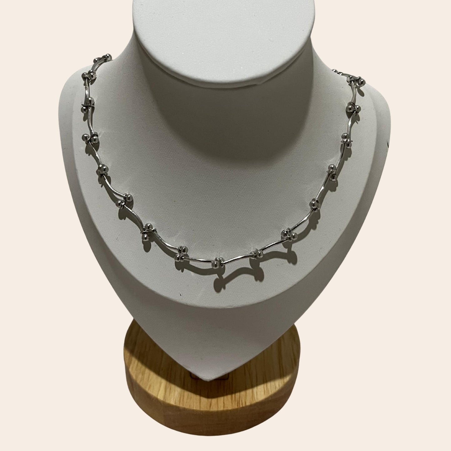 Vintage 925 Silver Industrial Link Necklace 16"