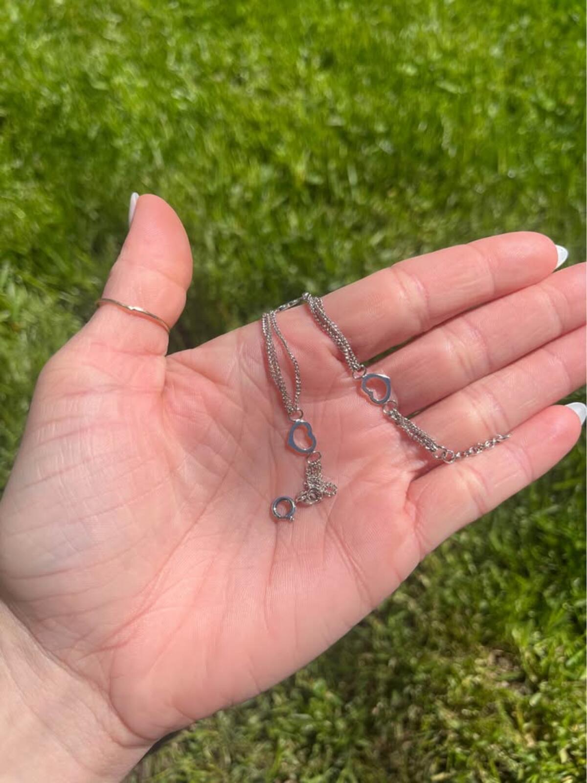 Dainty 925 Sterling Silver Heart Station Bracelet