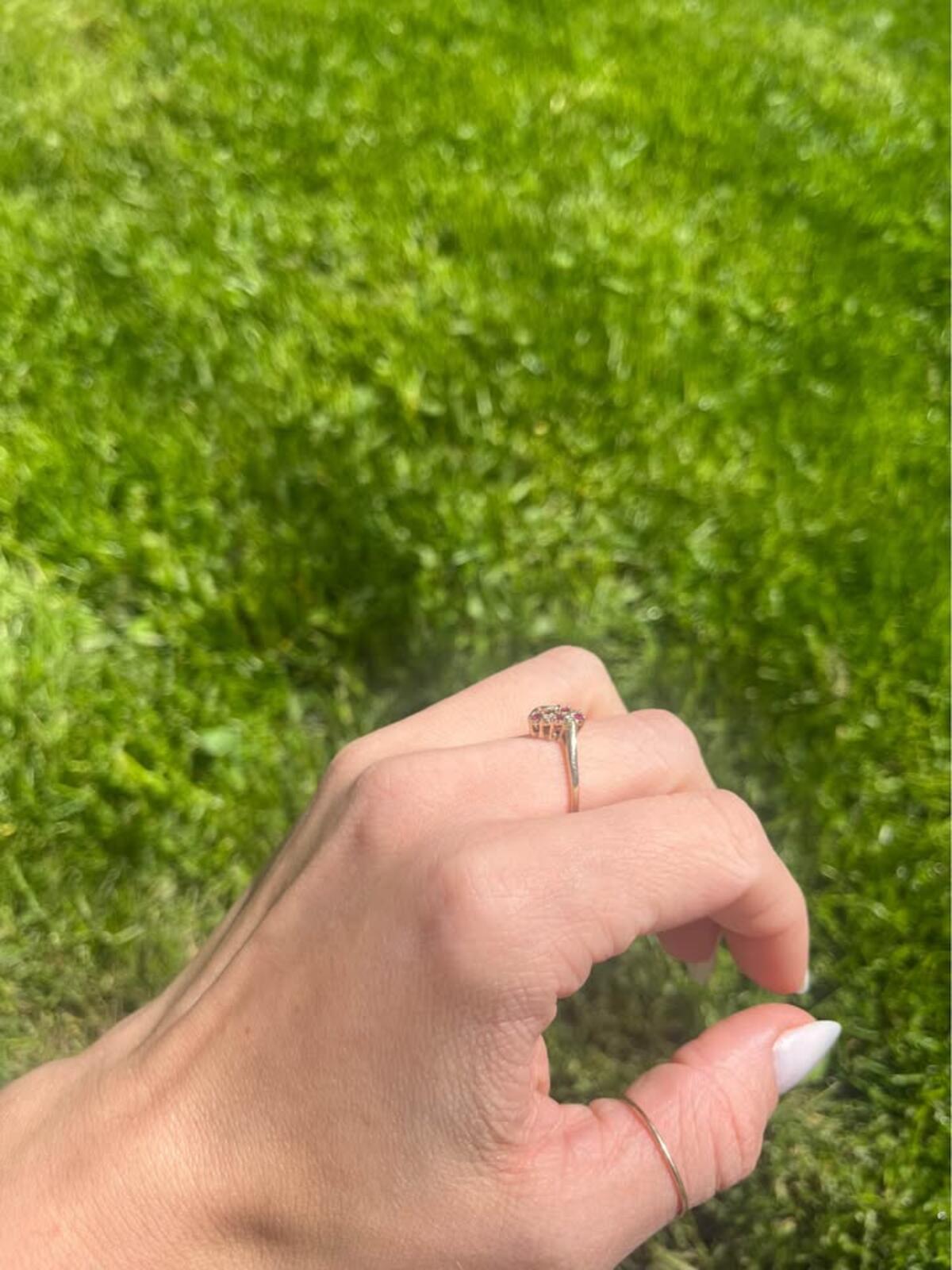 Vintage 10k Yellow Gold + CZ Heart Ring - Size 6.75