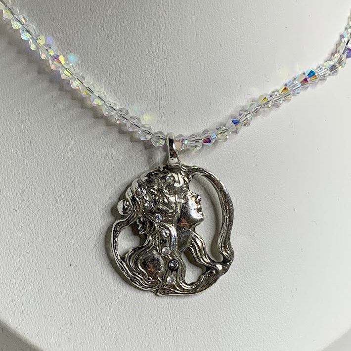 .999 Fine Silver Art Nouveau Inspired Pendant