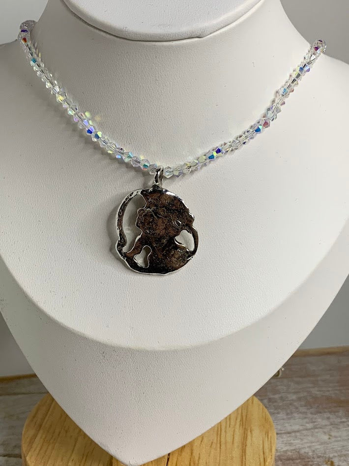 .999 Fine Silver Art Nouveau Inspired Pendant