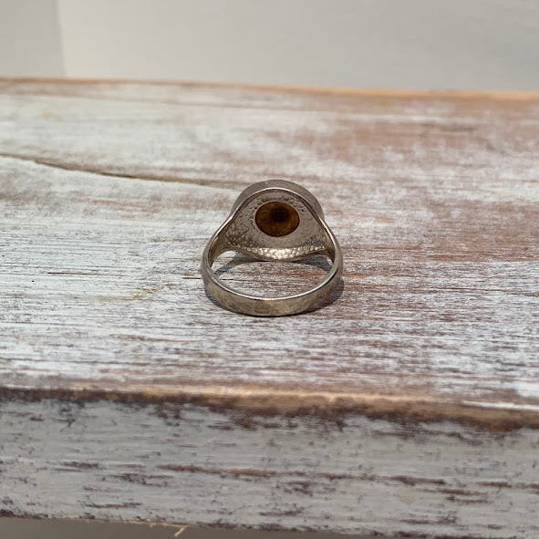 Vintage Sterling Silver Glass Eye Ring | 925 | Size 6.5 | Gothic Oddities