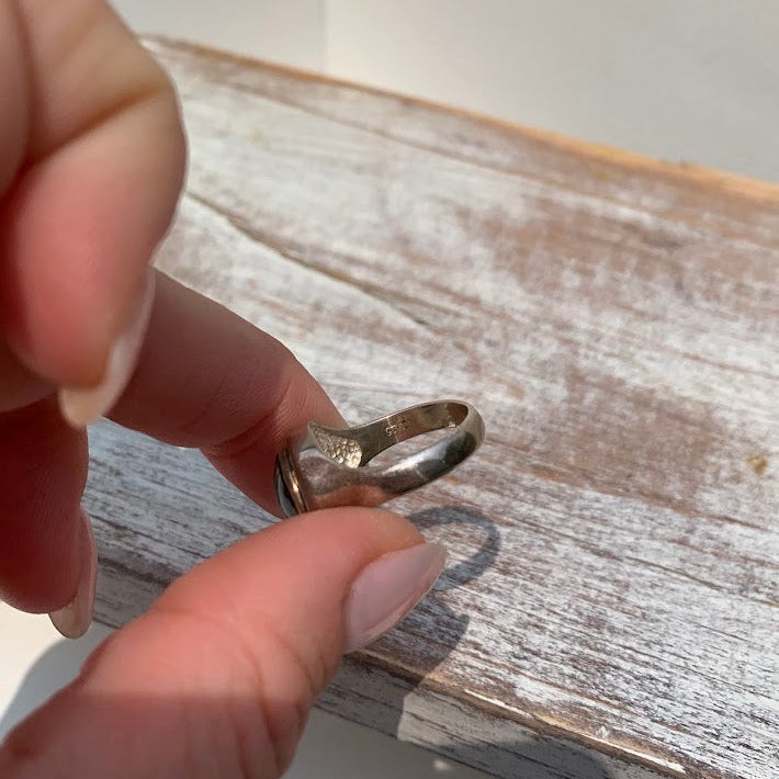 Vintage Sterling Silver Glass Eye Ring | 925 | Size 6.5 | Gothic Oddities