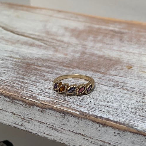 Vintage 10K Gold Multi-Gemstone Ring | 2.59g | Size 7