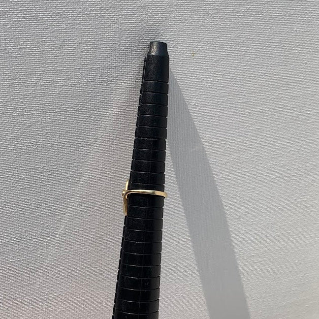 Vintage 14K Gold Wave Ring | CZ Accent | Size 6.75
