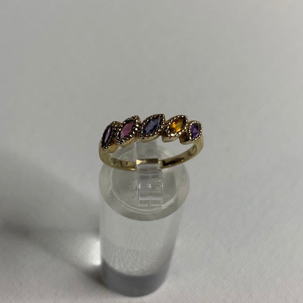 Vintage 10K Gold Multi-Gemstone Ring | 2.59g | Size 7