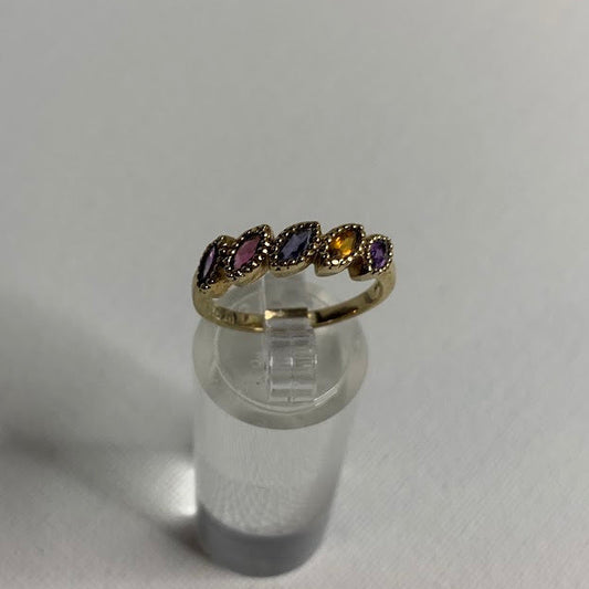 Vintage 10K Gold Multi-Gemstone Ring | 2.59g | Size 7