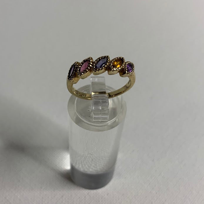 Vintage 10K Gold Multi-Gemstone Ring | 2.59g | Size 7