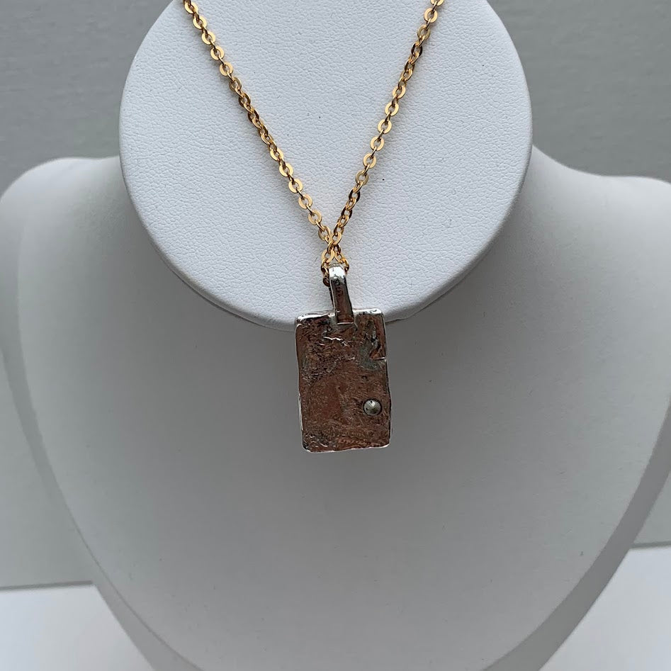 The Hermit | Handmade .999 Fine Silver Tarot-Inspired Pendant | CZ Accent