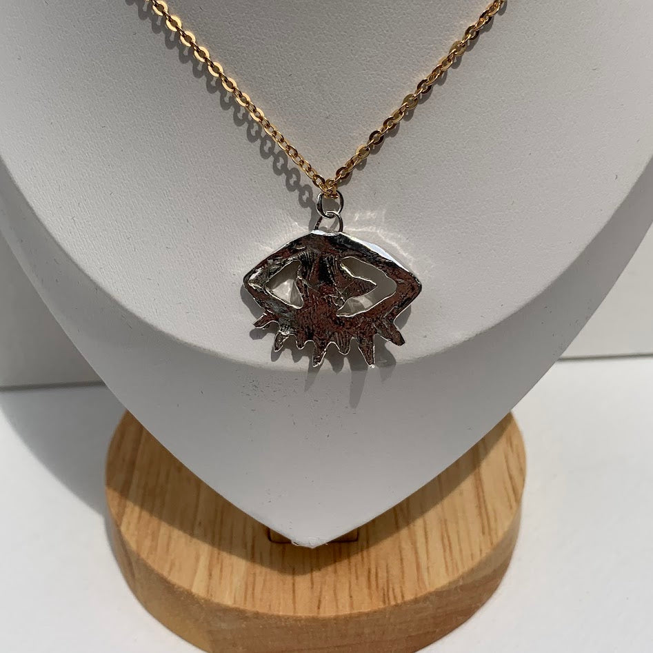 Handmade .999 Fine Silver Evil Eye Pendant | Blue CZ | Protective Symbol
