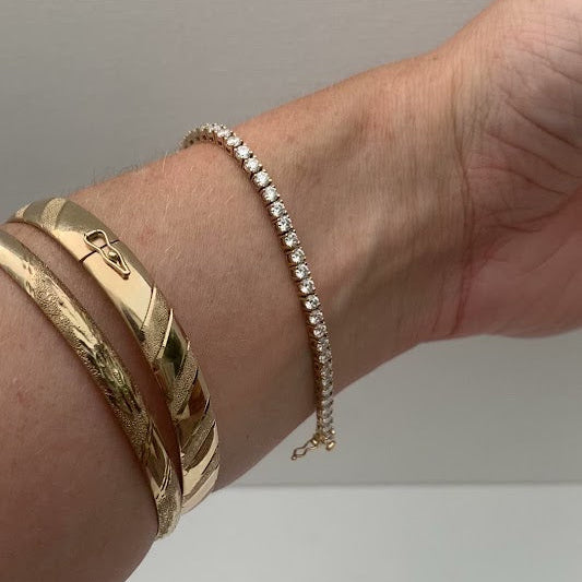 10K Gold Moissanite Tennis Bracelet | 2.5mm | 7"