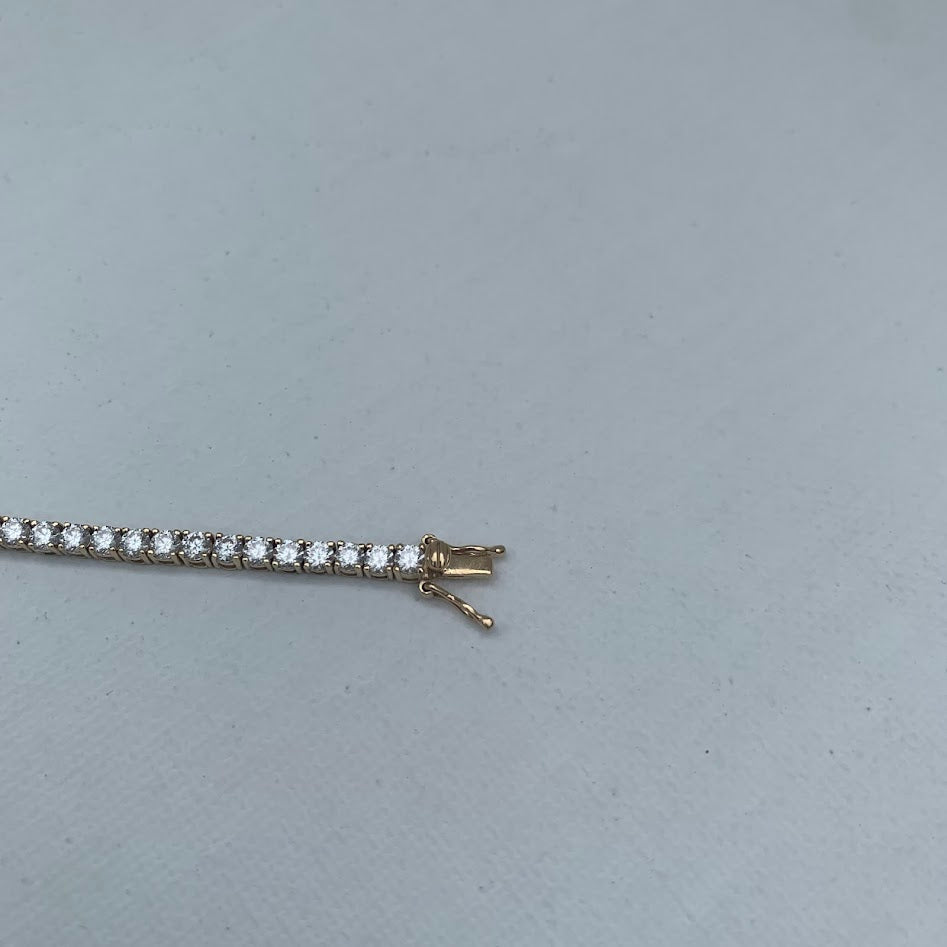 10K Gold Moissanite Tennis Bracelet | 2.5mm | 7"