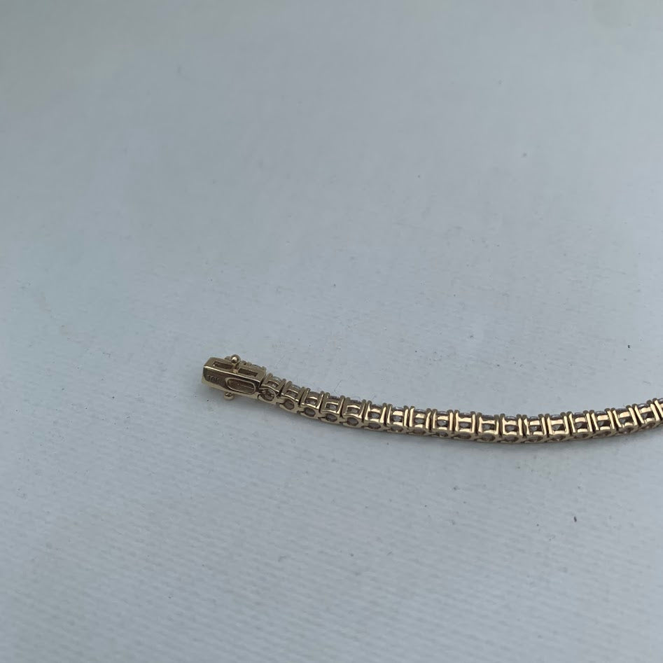 10K Gold Moissanite Tennis Bracelet | 2.5mm | 7"