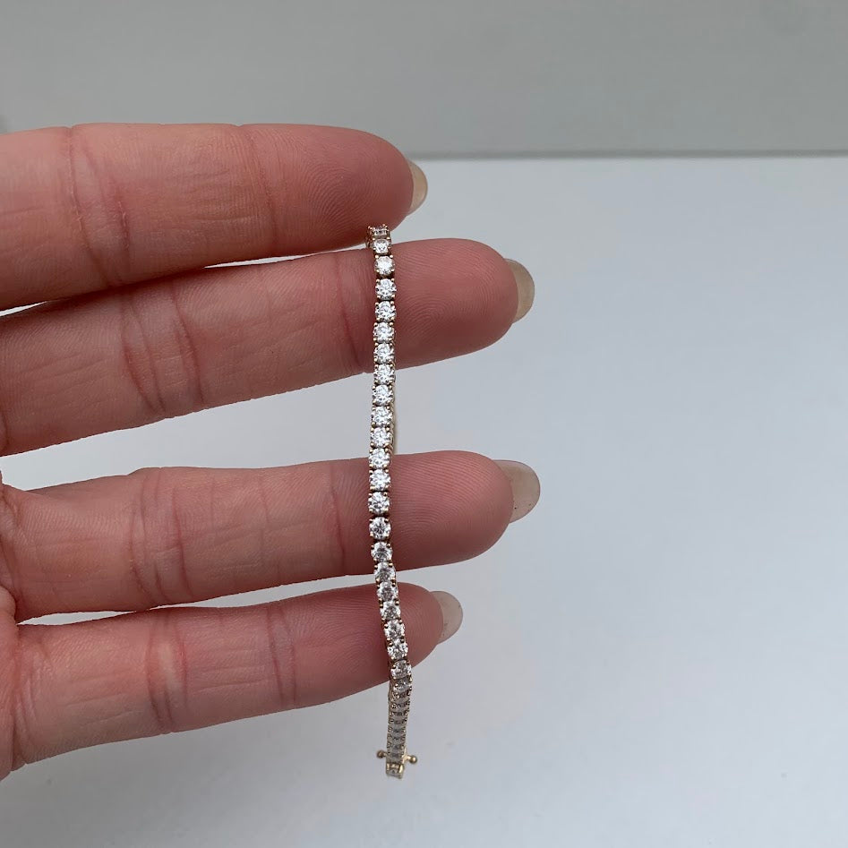 10K Gold Moissanite Tennis Bracelet | 2.5mm | 7"