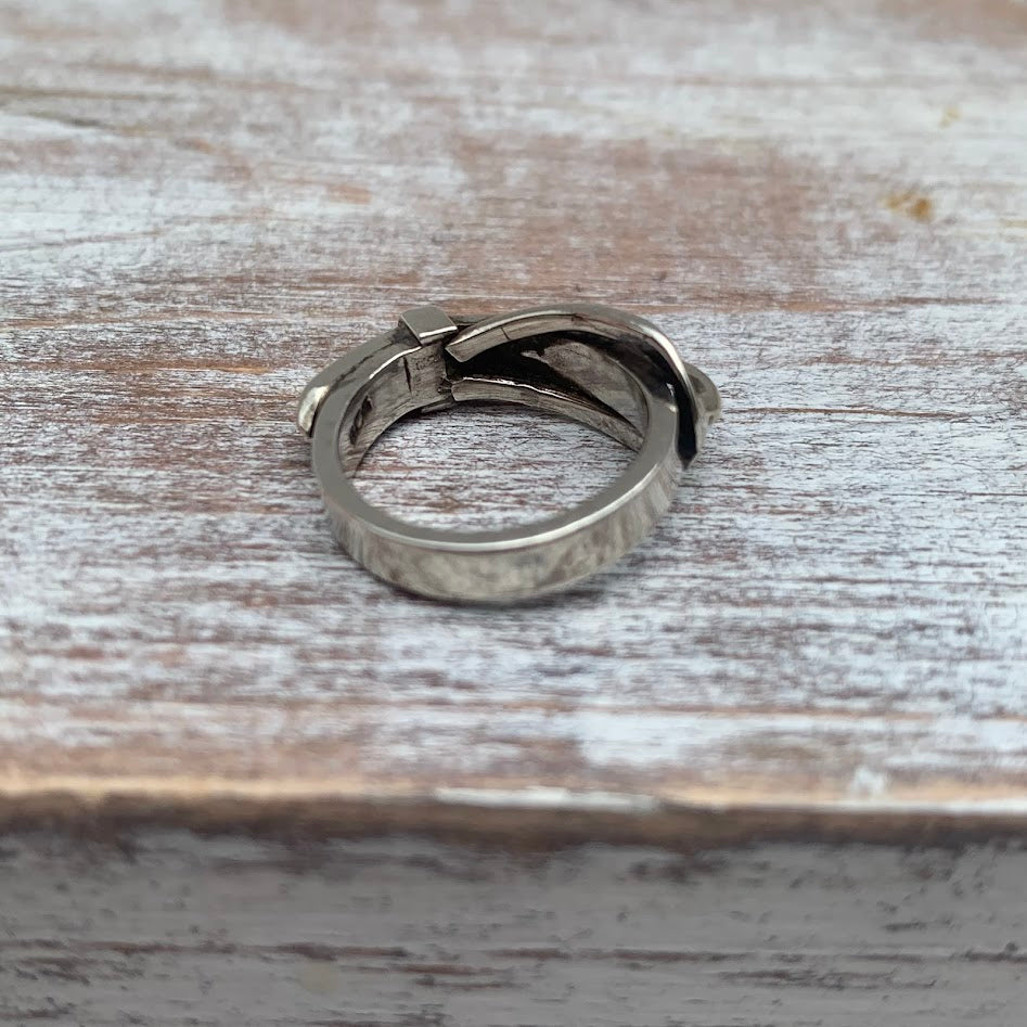 Vintage Heavy Sterling Silver Belt Buckle Ring | Size 5.75