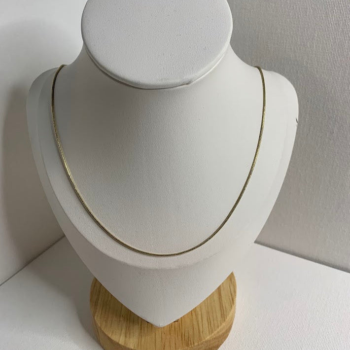 Solid 14K Gold Snake Chain Necklace | 20" | 1mm | 4.28g