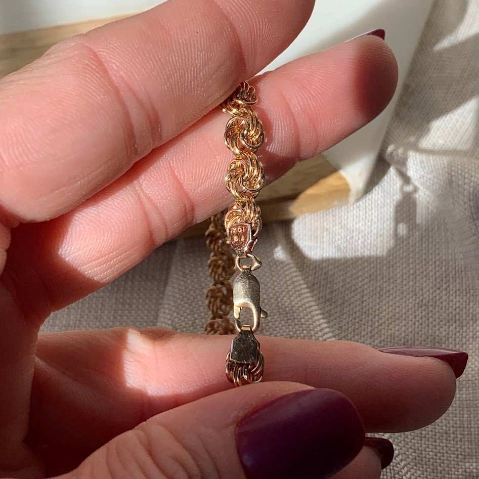 10K Gold Byzantine Style Fancy Link Bracelet | 3.7g | 7.5"