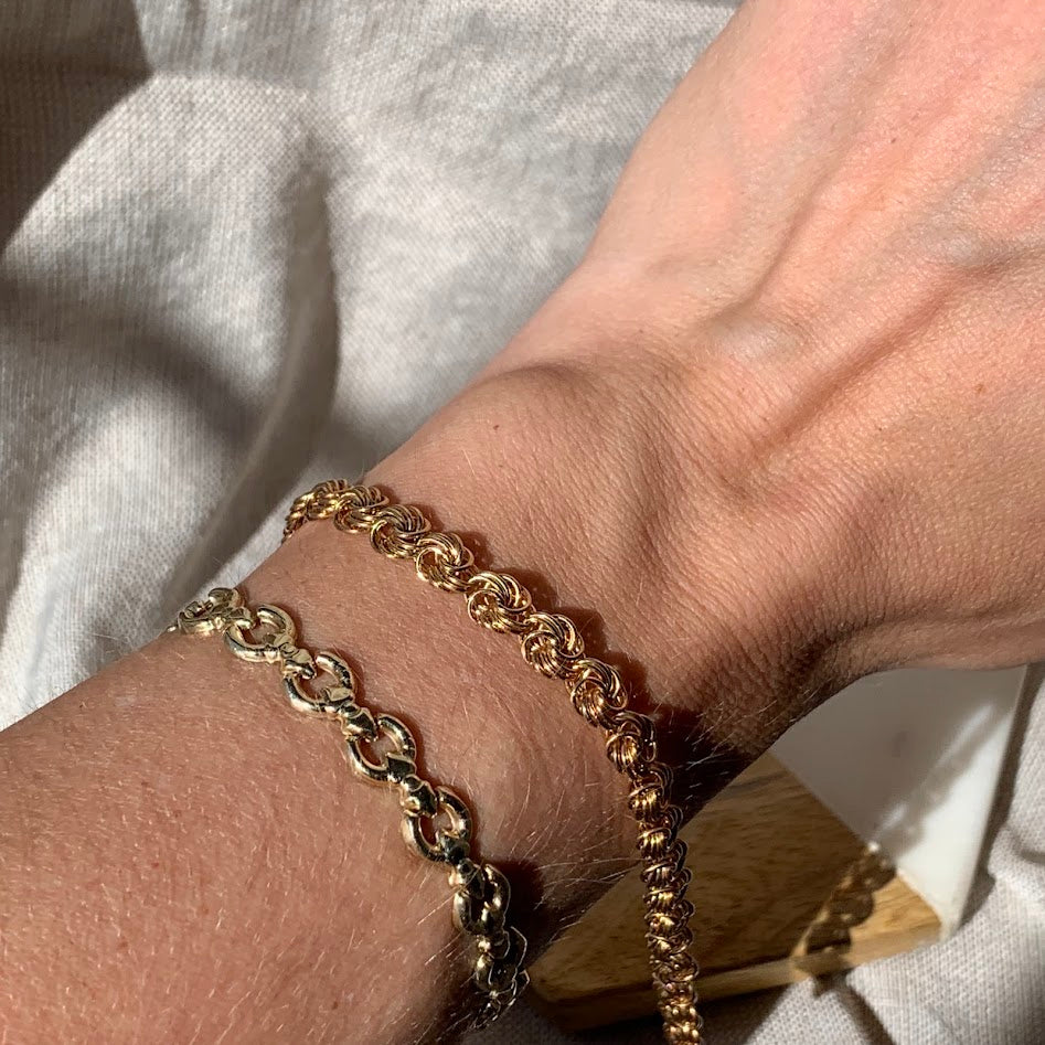 10K Gold Byzantine Style Fancy Link Bracelet | 3.7g | 7.5"