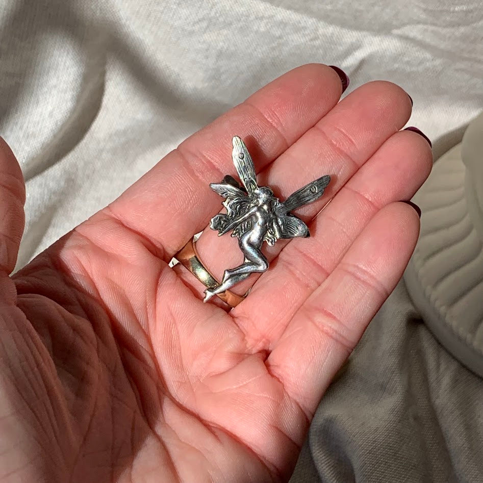 925 Sterling Silver Fairy Pin Brooch