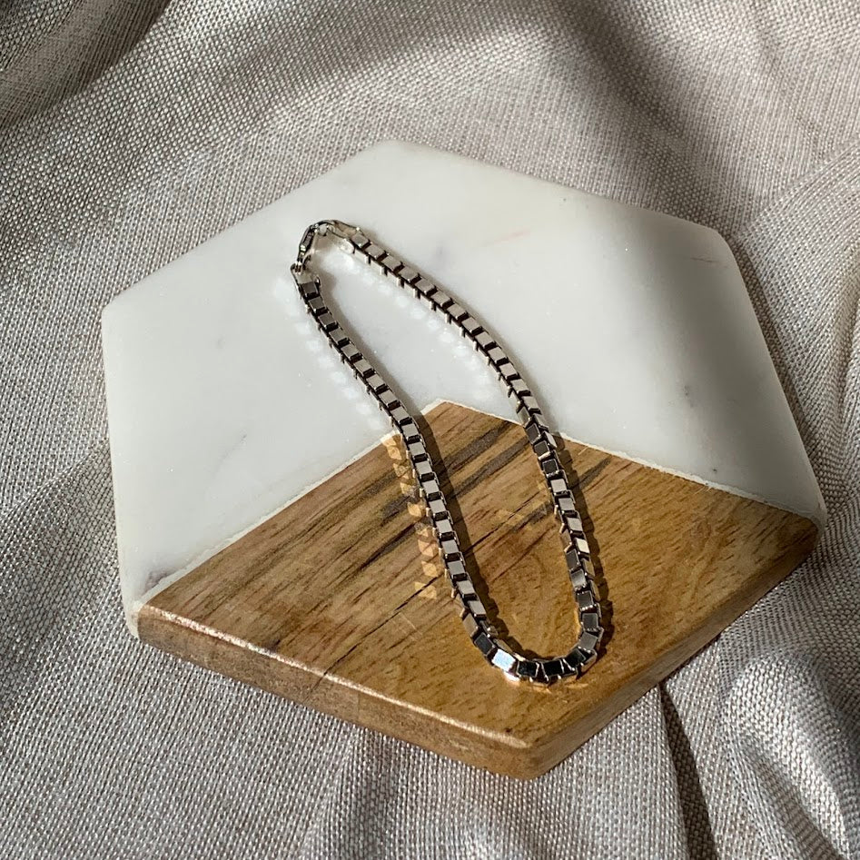 Sterling Silver Chunky Box Chain Bracelet | 10.06g | 7.5"