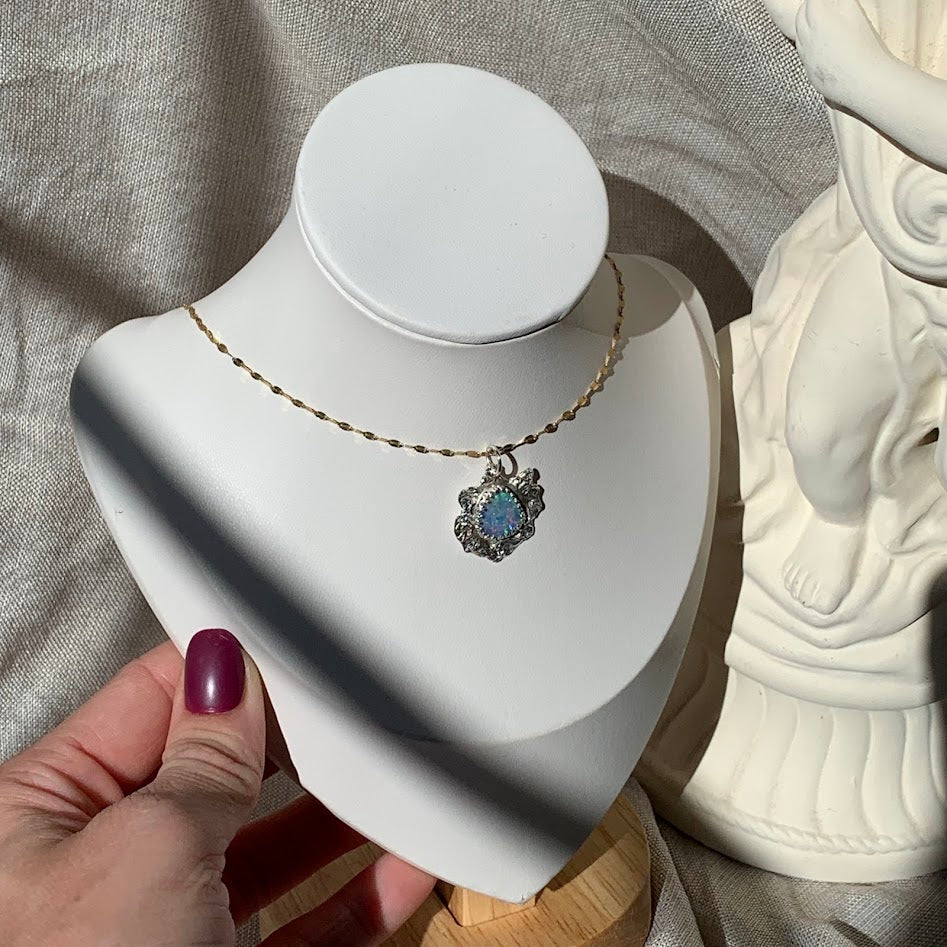 Sterling Silver Opal Doublet Pendant | One of a Kind
