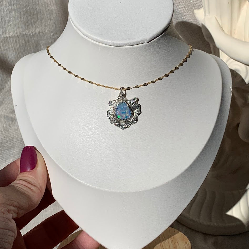 Sterling Silver Opal Doublet Pendant | One of a Kind