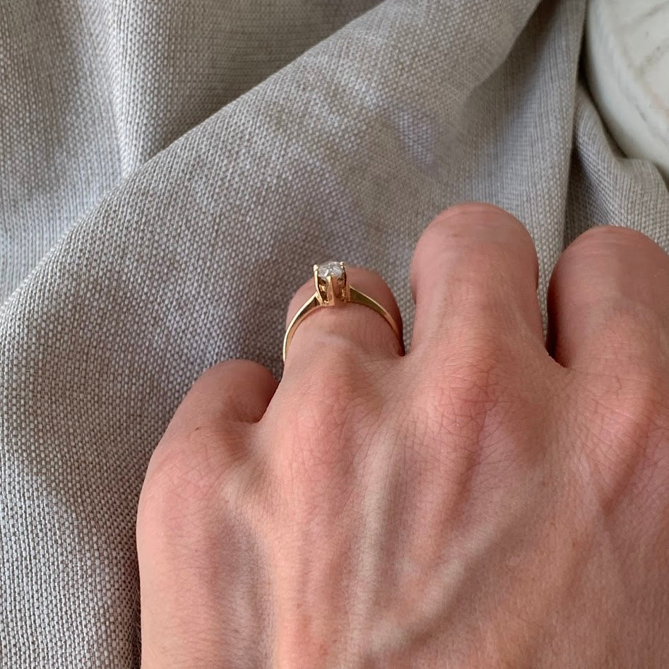 10K Gold Marquise CZ Solitaire Ring | 1.86g | Size 6