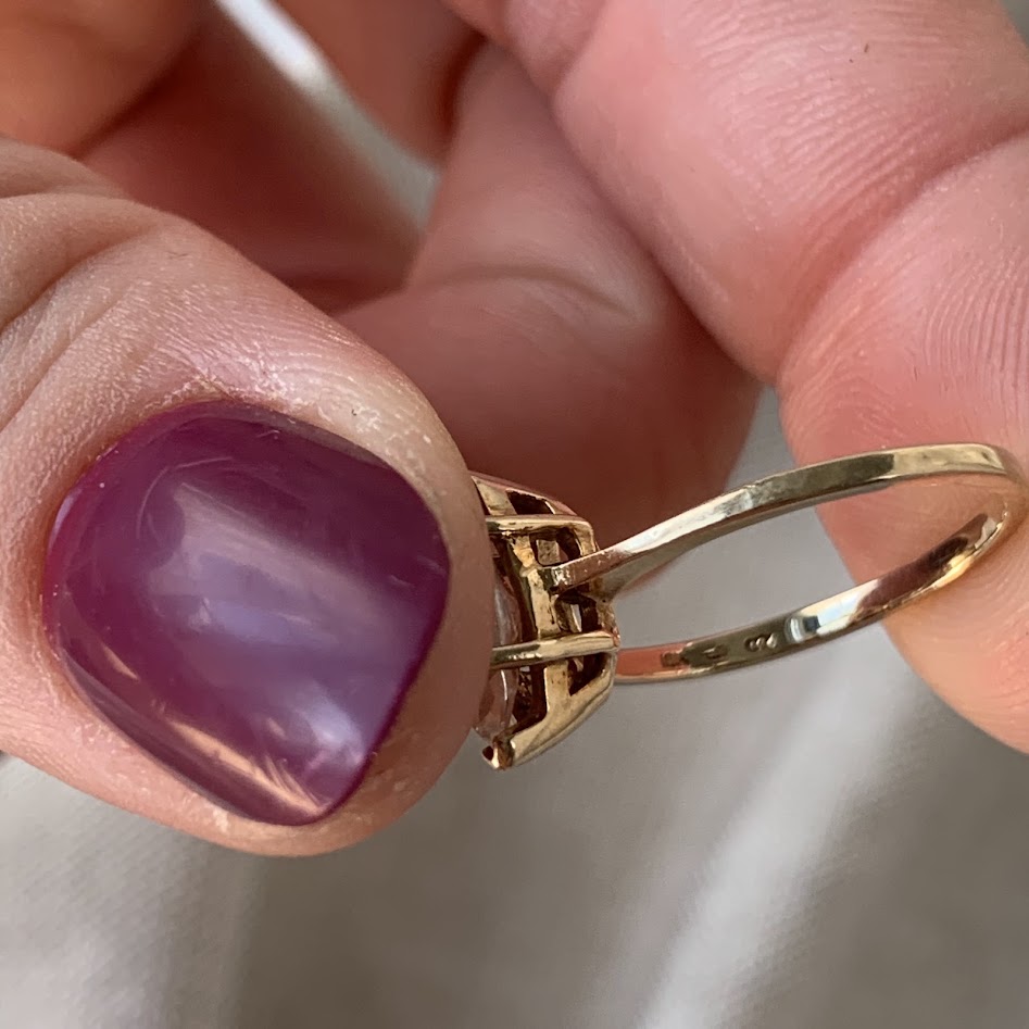 10K Gold Marquise CZ Solitaire Ring | 1.86g | Size 6