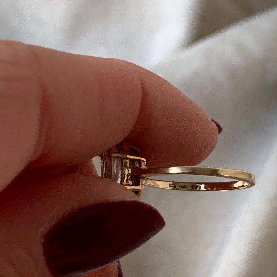 10K Gold Marquise CZ Solitaire Ring | 1.86g | Size 6
