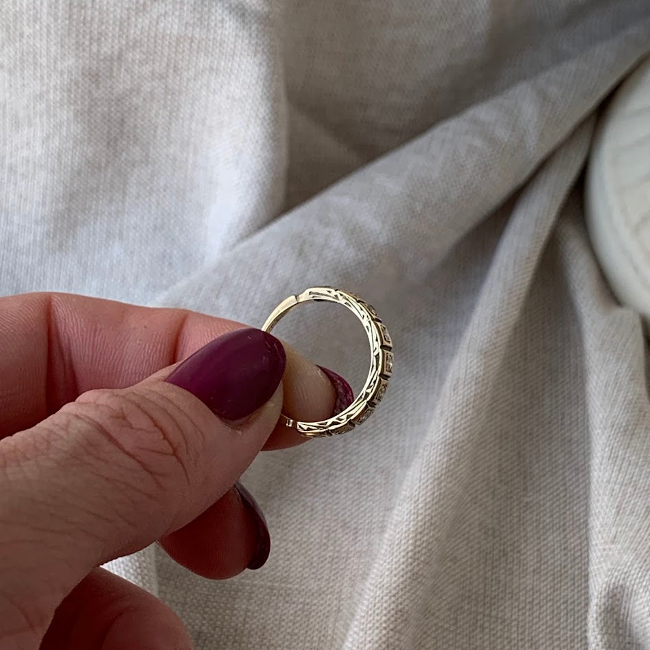 Vintage 1977 9ct Gold Diamond Half Eternity Ring | 2.08g | Size 5.5