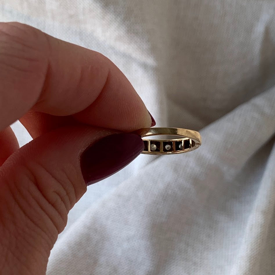 Vintage 1977 9ct Gold Diamond Half Eternity Ring | 2.08g | Size 5.5
