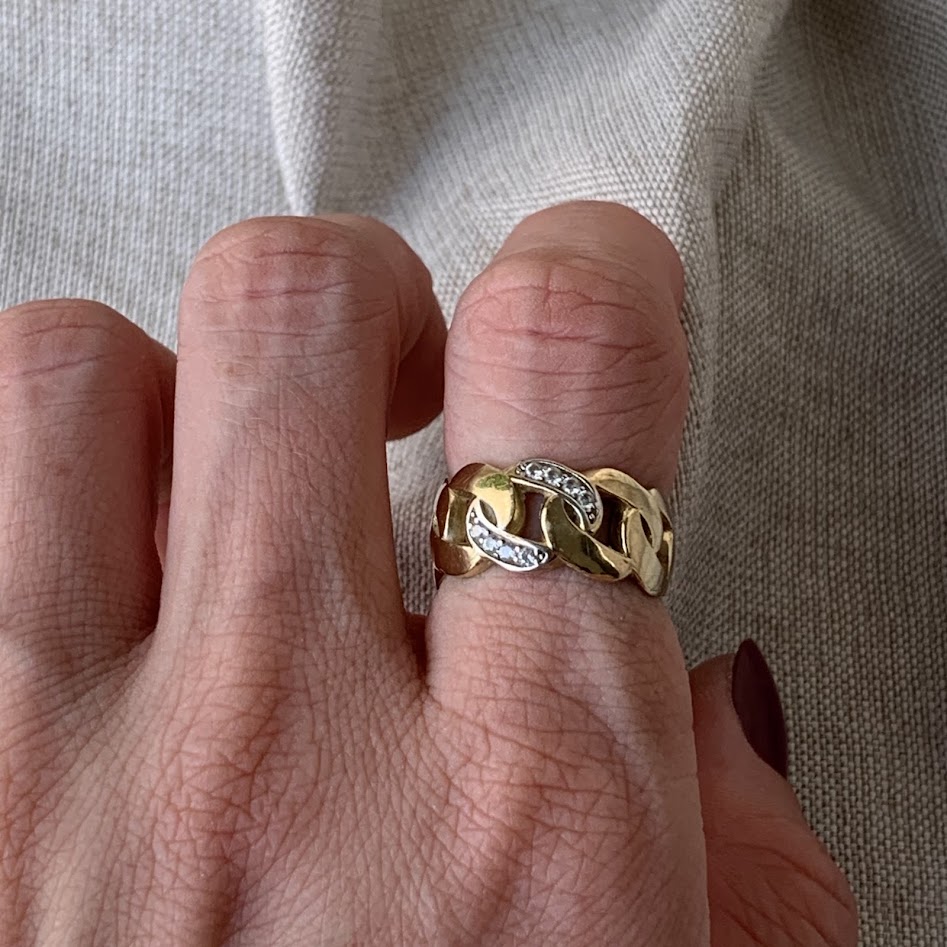 10K Gold Curb Link Ring | 2.94g | Size 7.5
