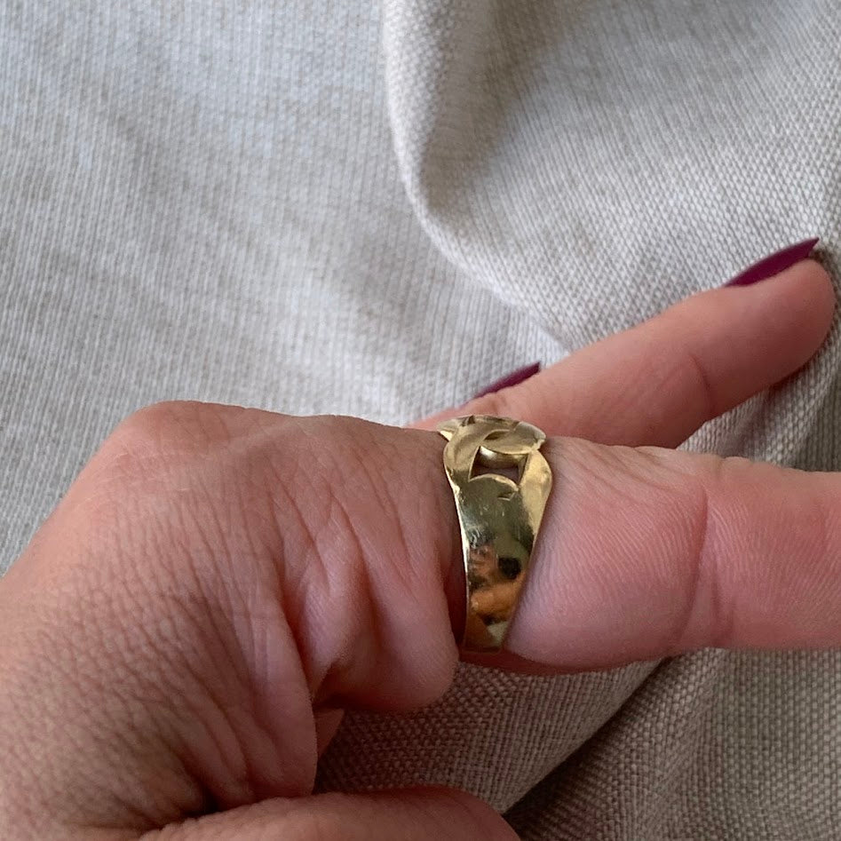 10K Gold Curb Link Ring | 2.94g | Size 7.5