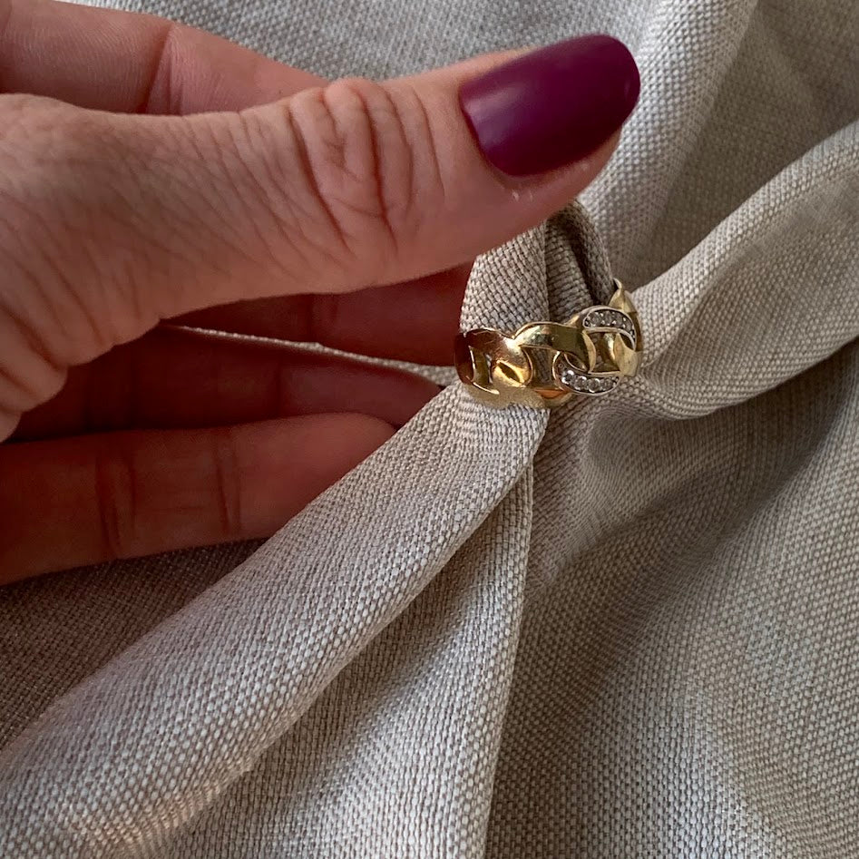 10K Gold Curb Link Ring | 2.94g | Size 7.5