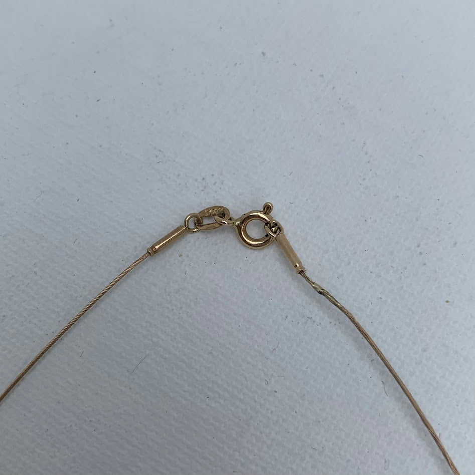 Vintage 14K Yellow Gold Neck Wire Collar Necklace | 1.25g | 16.25"