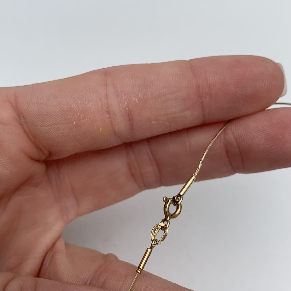 Vintage 14K Yellow Gold Neck Wire Collar Necklace | 1.25g | 16.25"