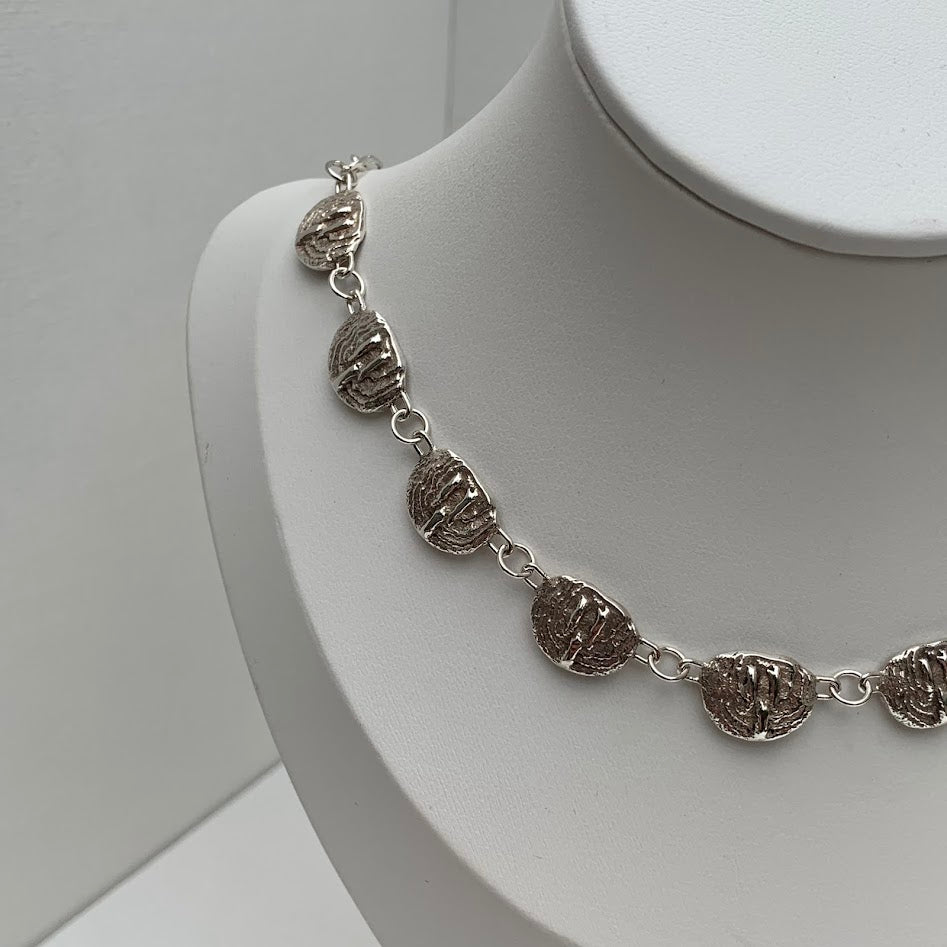 Sterling Silver Reversible Organic Station Necklace | 26.19g